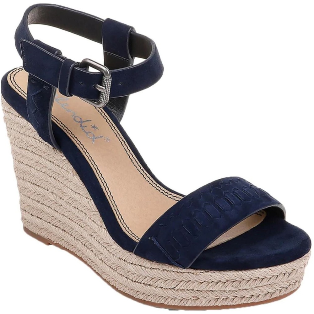 Splendid women leather shoes wedges heels LL1625 Shayla navy sz 9.5 $138
